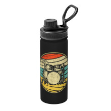 Bouteille d'eau isotherme Tama Drums 532 ml (18 oz) en acier inoxydable, gourde de sport portable idéale pour les voyages et les activités de plein