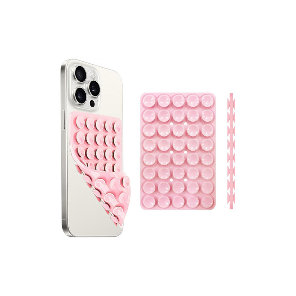 New Silicone Suction Cup Phone Case Mount Double Sided, Phone Accessory Handsfree Strong Grip Holder For Selfies And Videos Pink 9423501386045