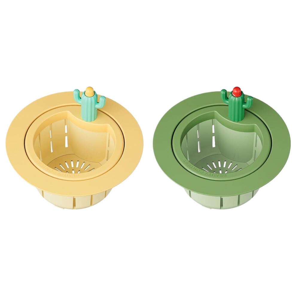 Kayannuo 2Pcs Cactus Kitchen Sink Strainer, Automatic Dumping Basket, Multi-Functional Draining Filter Net For Home Use 9423501388216