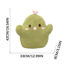 Poduszka dekoracyjna Moocorvic Halloween Ghost Pillow, 16,5 x 13 cali, pluszowa zielona poduszka dekoracyjna Ghost Pillow, uroczy upiorny prezent na