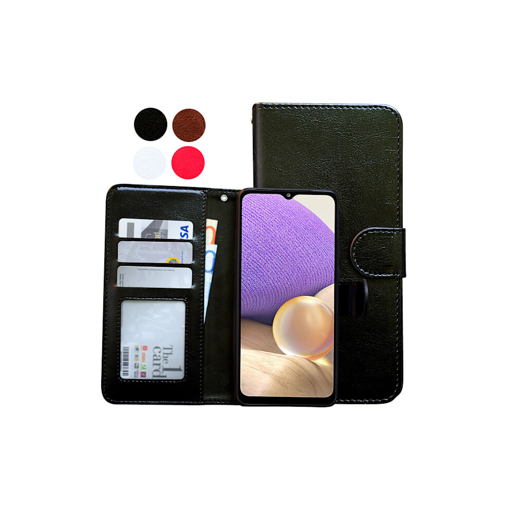 Compatible With Samsung Galaxy A12 / A12 5G - Leather Case / Protection White 9423501386168