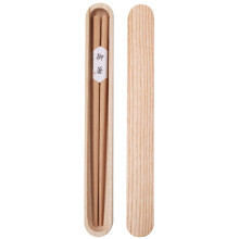 1 juego de palillos de madera portátiles con estuche para palillos tipo extractor, reutilizables, para vajilla.