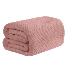 Nomeni Clearance: Solid Color Pineapple Plaid Flannel Blanket, Coral Velvet AC Nap Blanket for Sofa, Room Decor - Red