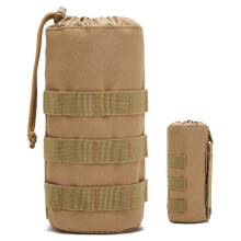 Sacoche pour bouteille d'eau extérieure, ceinture de randonnée, porte-bougie MOLLE, kaki