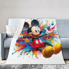 Couverture Mickey Mouse mignonne, jeté de lit, décoration de chambre, couverture en flanelle pour lit ou canapé, cadeau de Noël