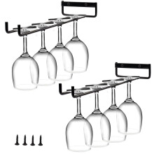 Soporte colgante para copas de vino, estante para copas de vino, estante para copas de vino, soporte de pared para copas, 30 cm, 1 fila