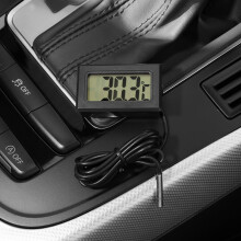 Black Digital LCD Thermometer Temperature Monitor with External Probe for Fridge Freezer Refrigerator Aquarium