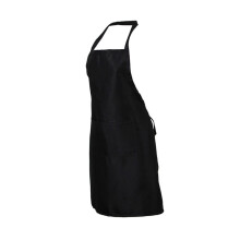 Grembiule con 2 tasche, tinta unita, con cinturino da collo, impermeabile, per ristorante e cucina domestica, 60x70 cm (nero)