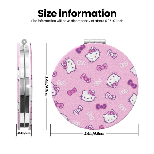 Καθρέφτης τσέπης Hello Kitty, φορητός μεγεθυντικός συμπαγής καθρέφτης μακιγιάζ 2
