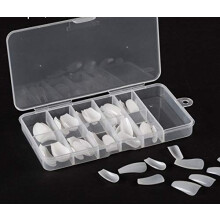 100PCS Coffin Nail Tips Full Cover Natural Look Fake Nails Clear White with Glue