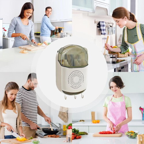 Wall Mounted Cutlery Holder Waterproof Kitchen Utensil Organizer SpaceSaving MultiSlot Design 2