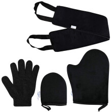 Self Tanning Mitt Applicator Kit with Back Applicator, Exfoliating Glove and Face Mitt, Set of 4