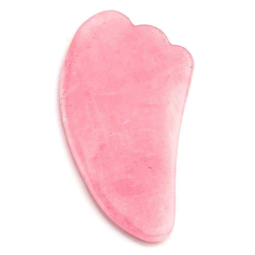 Rose Quartz Gua Sha Facial Massage Tool for Contouring, Puffiness Reduction and AntiAging