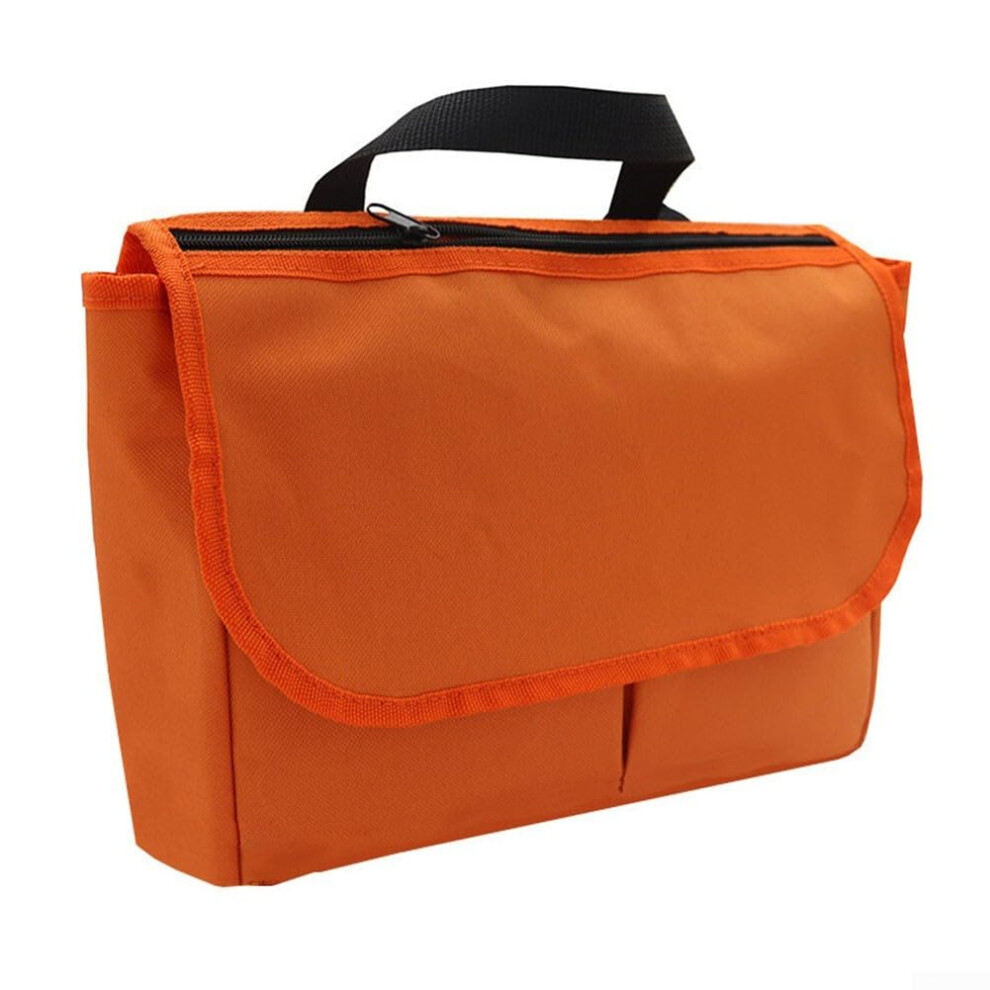 Orange Walker Storage Bag With Multiple Pockets, 600D Oxford Rollator Organizer For Seniors,