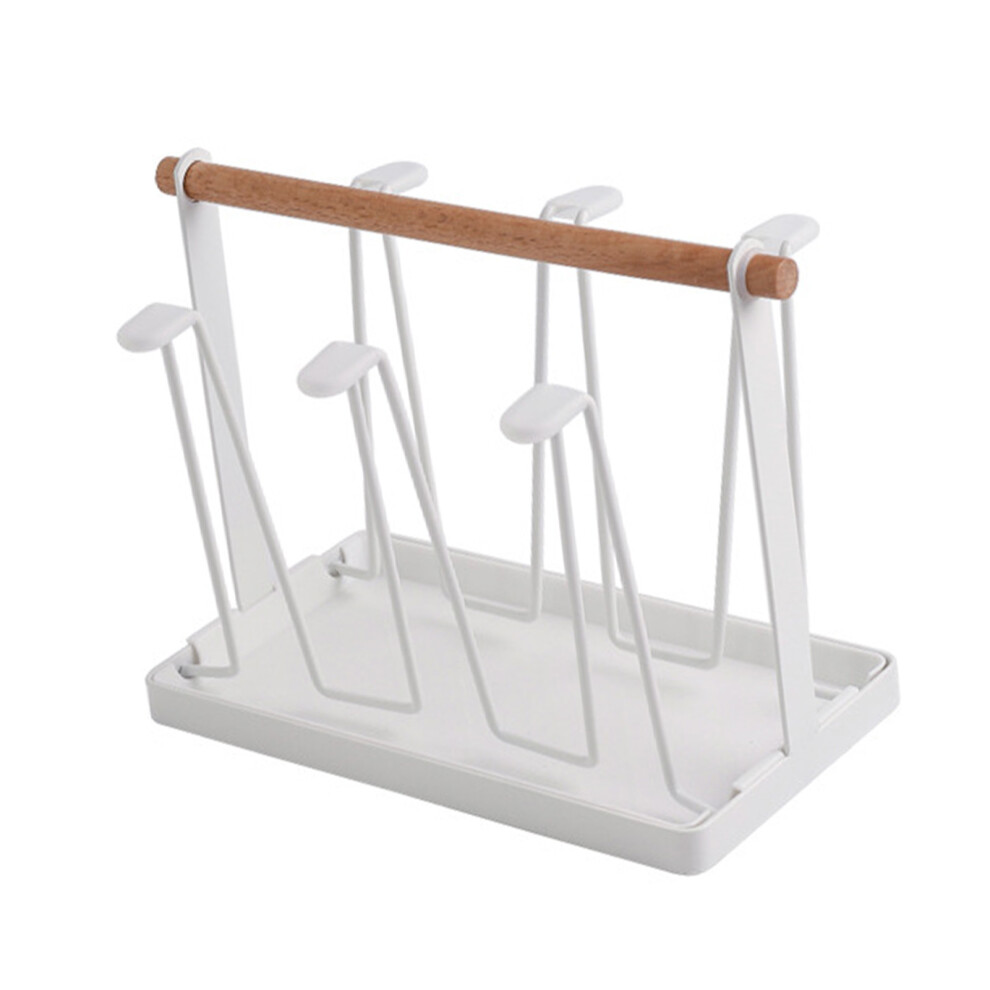 Multi-Functional Iron & Wood Cup Drying Rack 23X12.5x18.8cm White 8701381216302