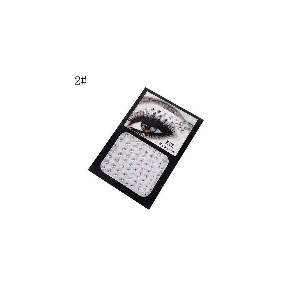 Eye Makeup Stickers with Reusable Crystal Gems for Festival Eye Decoration and Quick Glam