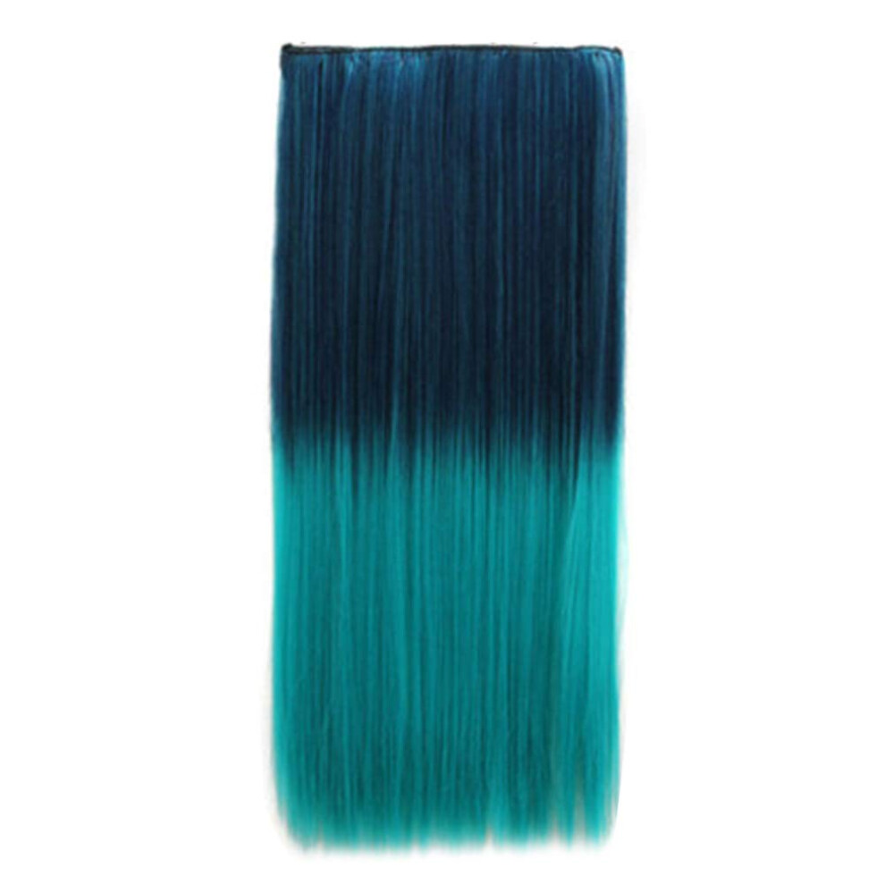 Unisex Long Straight Wig With Natural Gradient Color, Heat Resistant Synthetic Hair For Party And Daily Wear