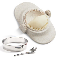 5 Inch Dumpling Maker with Dough Cutter, Large Empanada Press Mold Set for Pierogi Calzone Ravioli