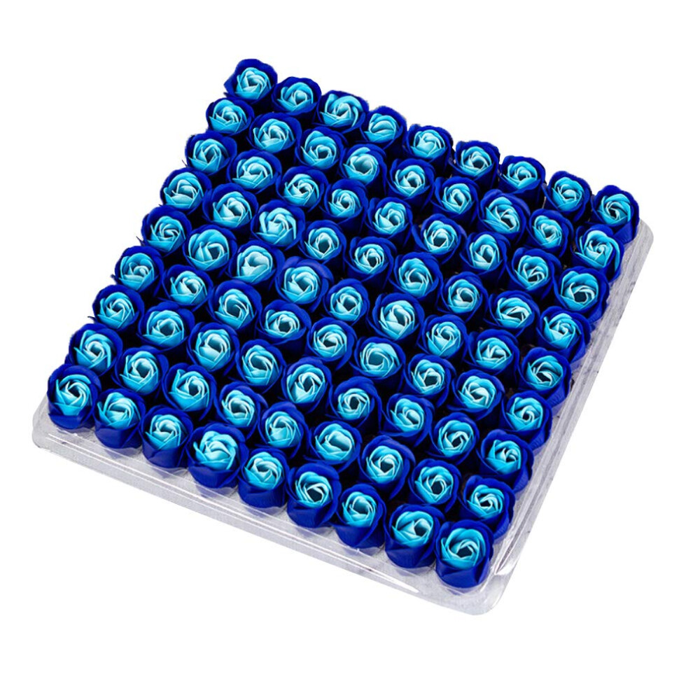 Light/Blue 81Pcs Soap Roses Set With Scented Petals For Romantic Bath Decor And Wedding Gifts