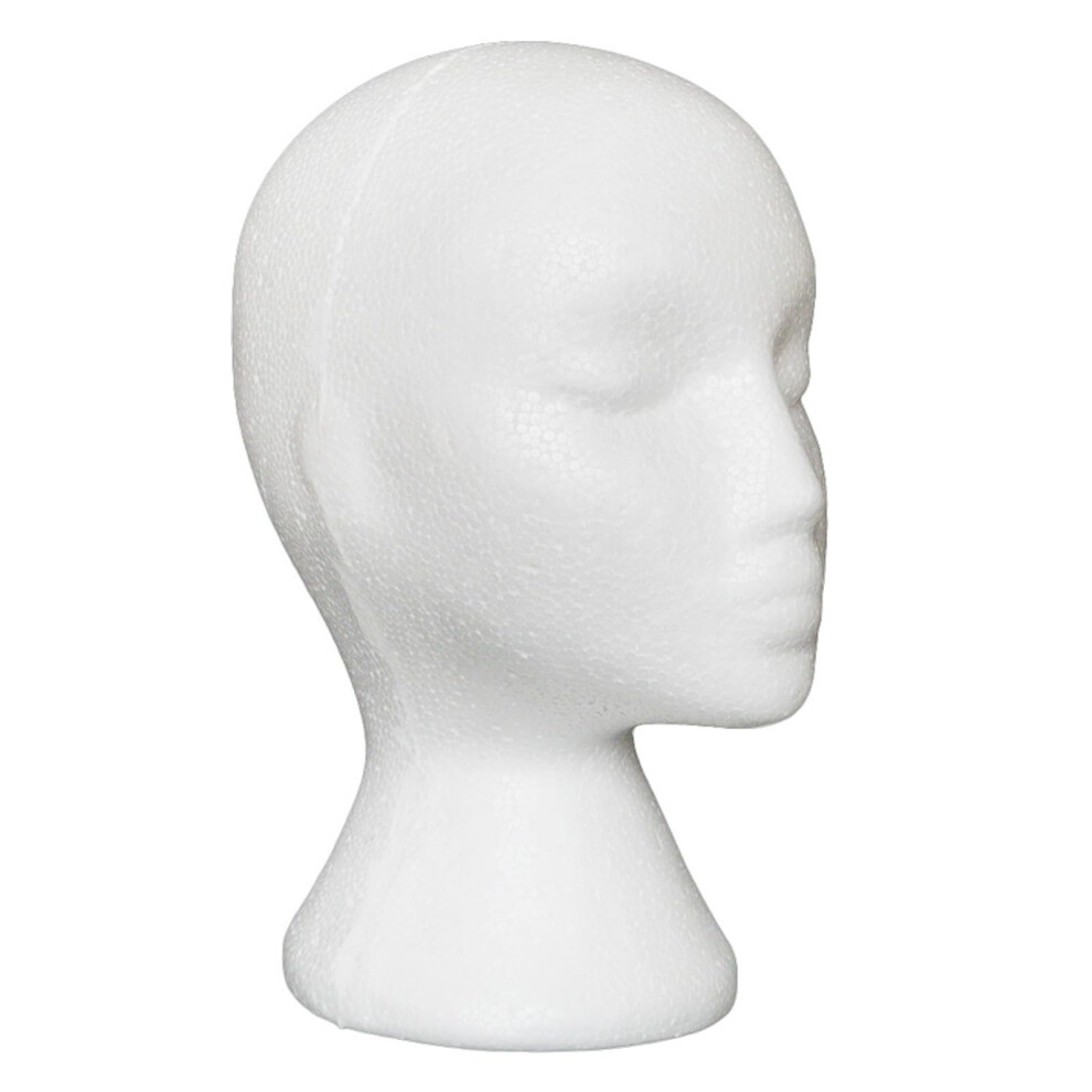 Unisex White,Grey Foam Mannequin Head For Wigs And Hats, Lightweight Female Wig Display Head, White Grey