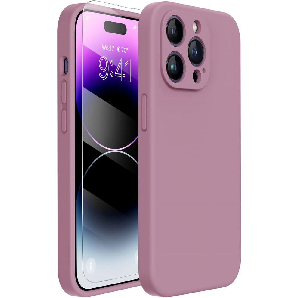 Miracase Compatible With Iphone 14 Pro Max Phone Case With Screen Protector, Upgraded Camera Protection, Shockproof Liquid Silicone, Microfiber 9191629181407