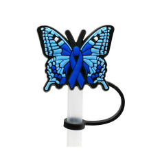 Colorful Butterfly Silicone Straw Covers 8.0mm, Compatible with StanleCup, Reusable Lids & Cap Protectors, Simple Drinking Tips Topper