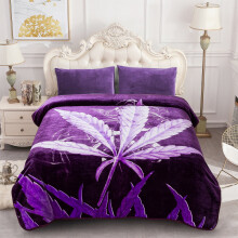 NC Plush Fleece Blanket For Bed,Lightweight Soft Purple Blanket,Queen 75"x91"