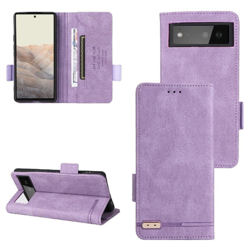 Case For Google Pixel 6 Leather Folio Flip Case Full Protection Card Insertion Protective Cover With Card Holder Kickstand 9191629181322