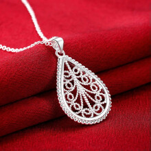 RSAMD925 Collana retrò argento con pendente da donna, gioiello per matrimonio, festa, regalo elegante