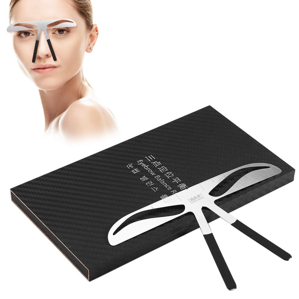 Eyebrow Ruler and Stencil for Symmetrical Brow Shaping with ThreePoint Positioning Stainless Steel