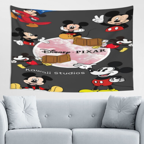 Ταπισερί τοίχου Mickey Mouse για αγόρια, κορίτσια, διακόσμηση υπνοδωματίου, σαλόνι 60*40in