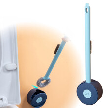 Silikon-Toilettenbürste in Lollipop-Form, Toilettenbürste ohne Bohren, Wandmontage, Reinigungsset für den Haushalt