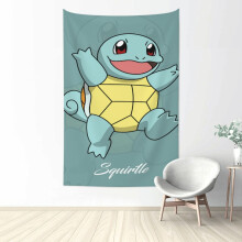 Squirtle Wandteppich, großes Banner, Wandbehang, ästhetisches Poster, Kunsthintergrund für Schlafzimmer, Wohnzimmer, Studentenwohnheim,