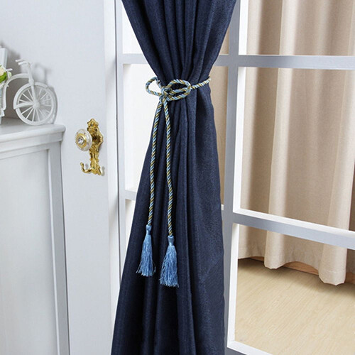 Xeyise1Pc Σχοινί περιτύλιξης σπιτιού με γραμμές παραθύρων, κουρτίνες δωματίου με 2
