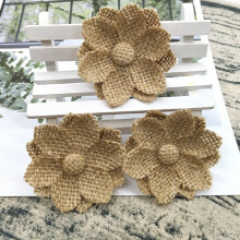 10 stuks rustieke vintage jute bloemen met kant voor bruiloften, feesten en andere gelegenheden, perfect voor huisdecoratie en doe-het-zelf