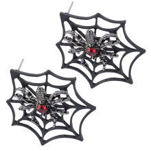 Pendientes de telaraña para mujer - Conjunto de joyería de Halloween (Negro)