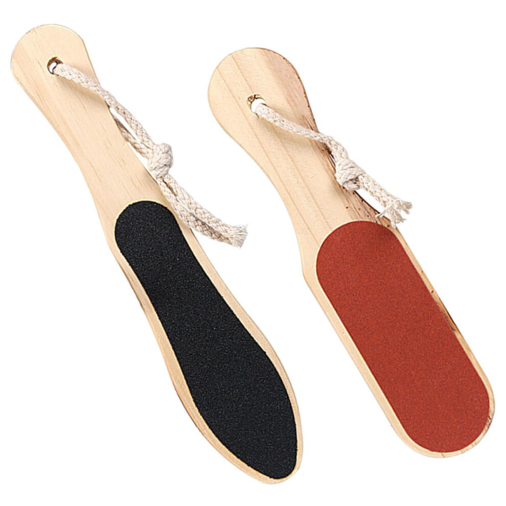 DoubleSided Foot File and Wooden Callus Remover Set for Dead Skin and Cracked Heel Care
