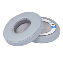 2 stk. udskiftelige ørepuder, kompatible med Beats Solo2/3 Wireless, memory foam-puder med blødere læder, grå