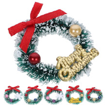 6 st. jul dockhus landskap dekoration ornament girland krans mini