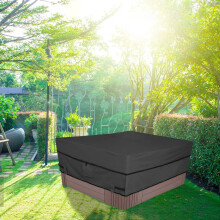 Couverture de spa WinysinSquare pour terrasse extérieure, robuste et imperméable, protection rigide pour spa.