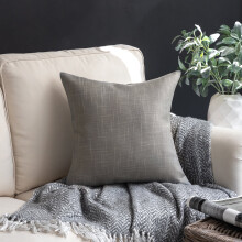 Decoratief sierkussen uit de Phantoscope Soft Textured Linen Burlap-serie, 45 x 45 cm, grijs, 1 stuk