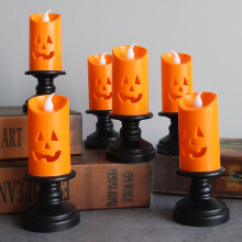 HEVIRGO 6 Stück flammenlose Kerzen, tragbar, sicher, Halloween-Flackerkerzen für die Heimdekoration