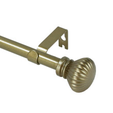Varão de cortina simples Urbanest com detalhes canelados em formato de bola, 5/8", 84"-120", dourado antigo