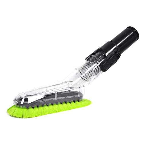 Escova para pó Fitall com cerdas verdes transparentes e multiangulares