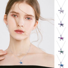 Jacenvly2024 Halsketten für Damen im Ausverkauf Meeresschildkröte Ozeanblau Feueropal-Einlage Schmuck Halskette Geschenke für Sie Grün