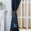 Xeyise1Pc Σχοινί περιτύλιξης σπιτιού με γραμμές παραθύρων, κουρτίνες δωματίου με 4