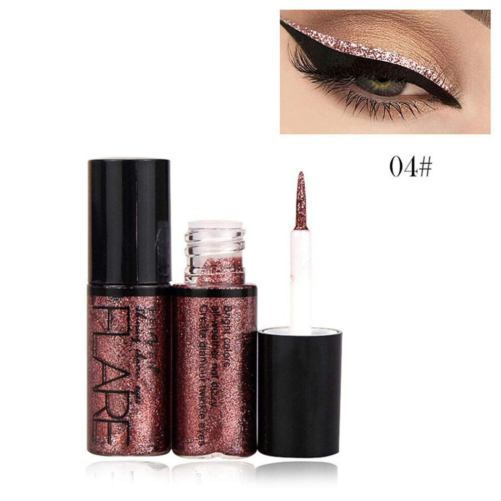 Glitter Eyeliner Waterproof Long Lasting Liquid Eyeshadow Metallic Shimmer for Party Makeup 3.5g