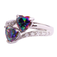 Anelli coordinati per coppie, fede nuziale in titanio placcato, anello di fidanzamento, anello di matrimonio multicolore, taglia 9