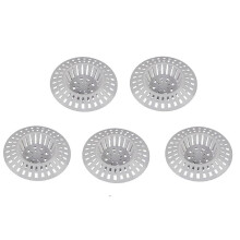 5 Stück Haarfilter-Abstandshalter für Waschbecken, verstopft nicht, weißes Kunststoffgitter, Abflussfilter, weiß