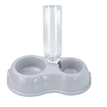 Set di ciotole doppie Oxodoi per cani e gatti da 500 ml, con dispenser automatico d'acqua e ciotola per cibo rimovibile, adatto ad animali di piccola